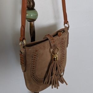 Ralph Lauren Brown Suede Satchel